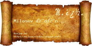 Milosev Ödön névjegykártya