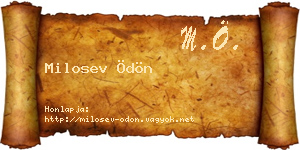 Milosev Ödön névjegykártya